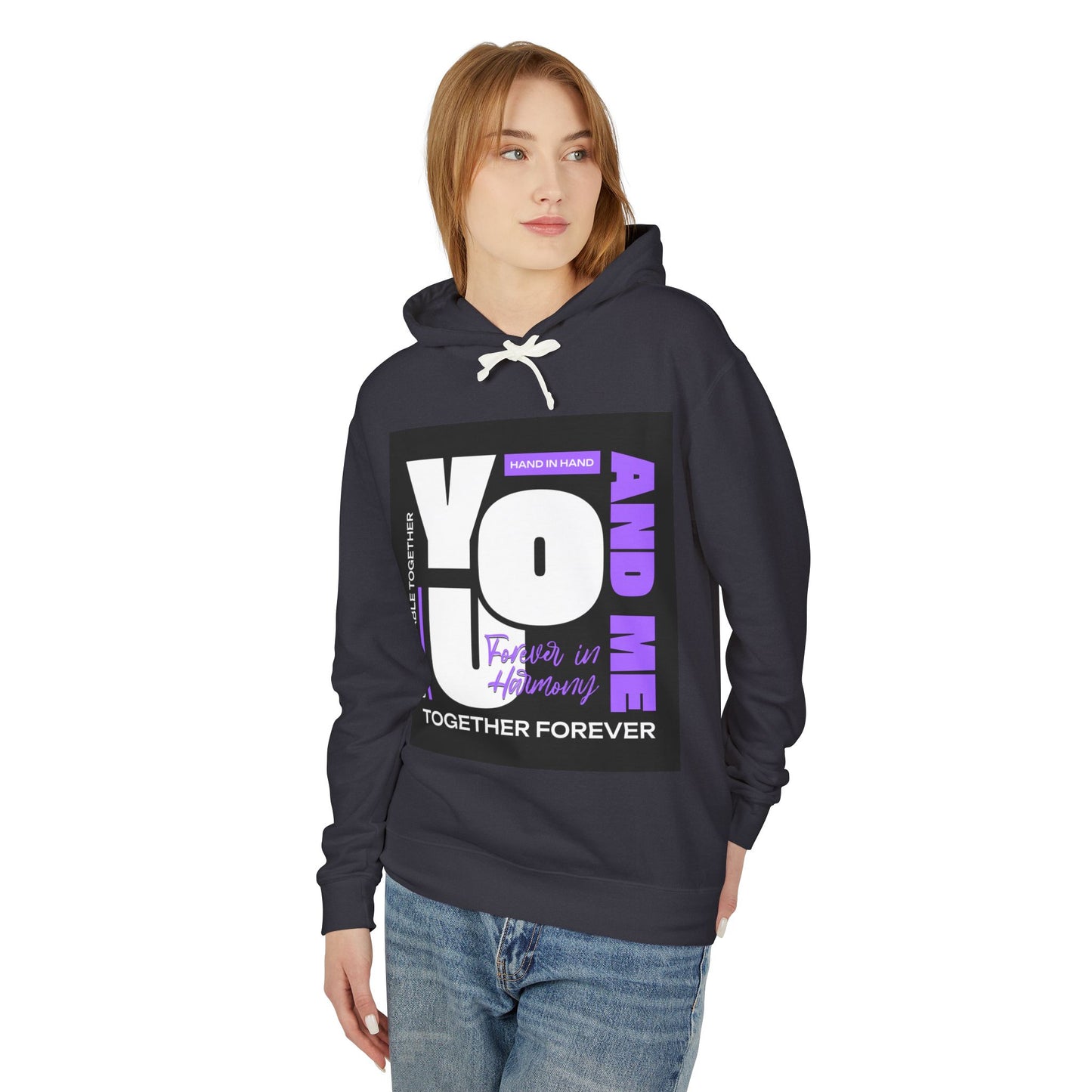 You & Me Unisex Lightweight Hooded Sweatshirt